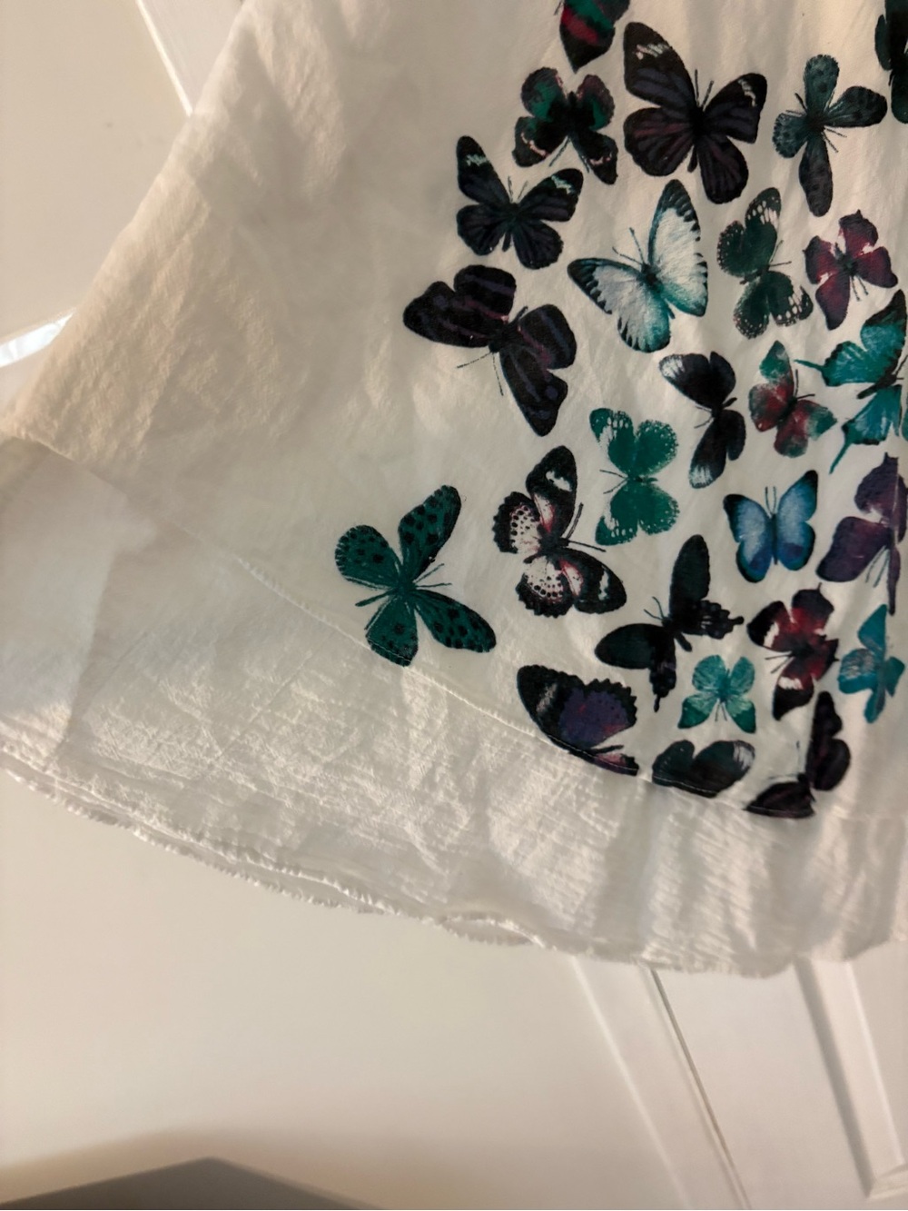 Butterfly Print Handkerchief Hem Swing Dress - Picture 4 of 6